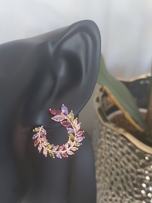 Marquise CZ Leaf Earrings