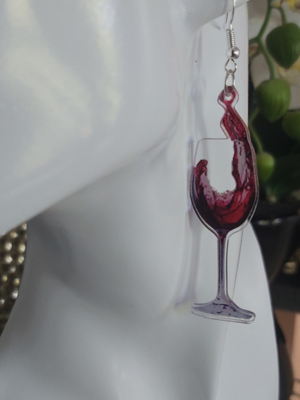 Red Wine Glass Earrings