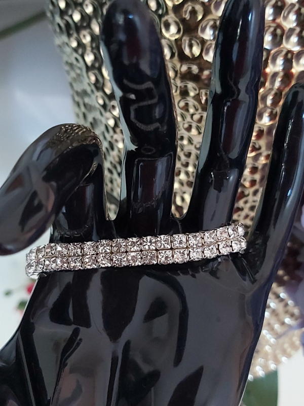 Rhinestone Elastic Double Layer Bracelet